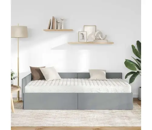 Nurgavoodi Raam Koos Madratsiga Muu Peaga 2 Pcs Helehall Kangas