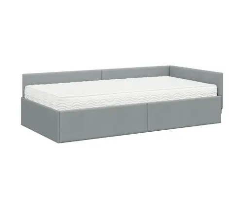 Nurgavoodi Raam Koos Madratsiga Muu Peaga 2 Pcs Helehall Kangas