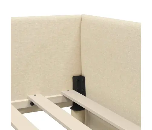 Kampinė Lovos Konstrukcija Su Čiužiniu 2 Pcs Kreminė Audinys
