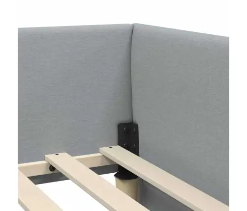 Stūra Gultas Rāmis Ar Matrači Cits 2 Pcs Gaiši Pelēks Audums Vidaxl