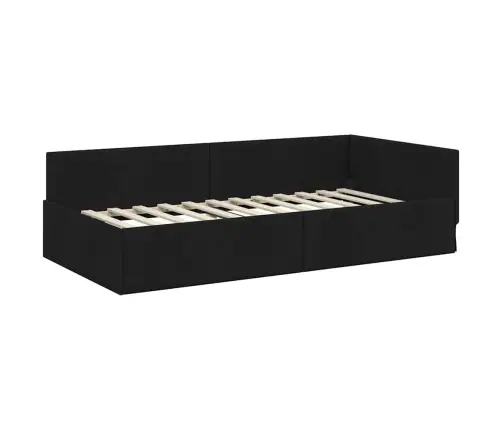 Stūra Gultas Rāmis Ar Matrači Cits 2 Pcs Zaļa Audums Vidaxl