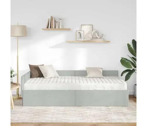 Nurgavoodi Raam Koos Madratsiga Muu Peaga 2 Pcs Helehall Samet