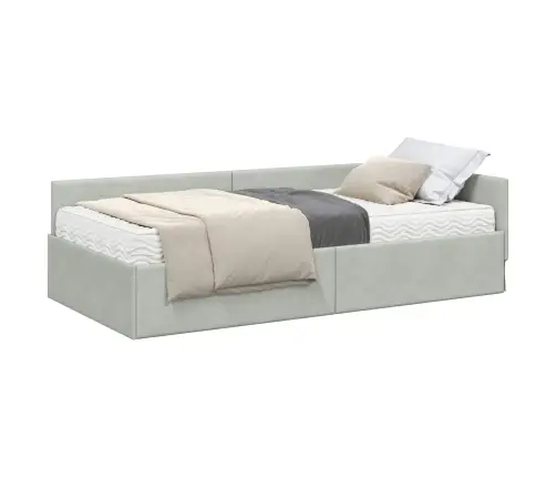 Nurgavoodi Raam Koos Madratsiga Muu Peaga 2 Pcs Helehall Samet