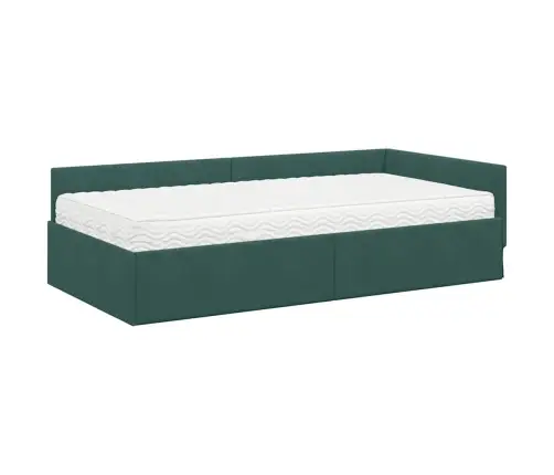 Nurgavoodi Raam Koos Madratsiga Muu Peaga 2 Pcs Roheline Samet