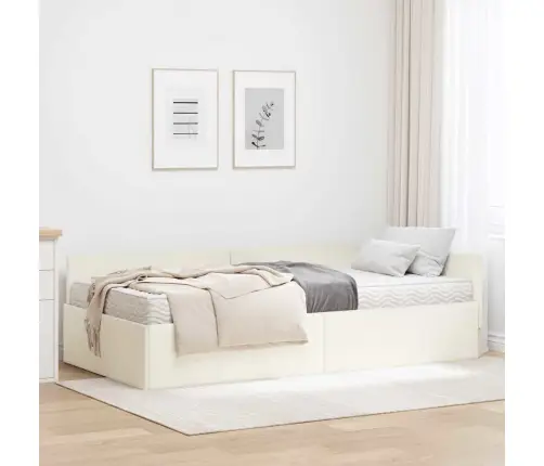 Nurgavoodi Raam Koos Madratsiga Muu Peaga 2 Pcs Cream Samet