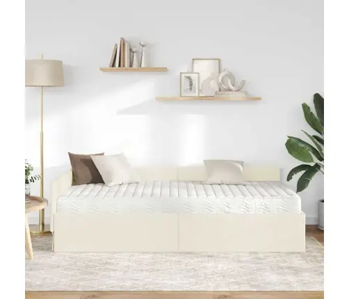 Nurgavoodi Raam Koos Madratsiga Muu Peaga 2 Pcs Cream Samet