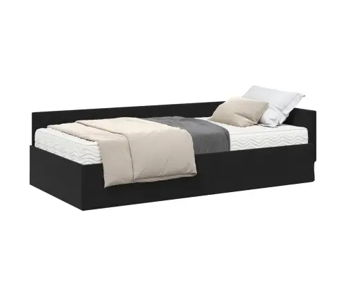 Kampinė Lovos Konstrukcija Su Čiužiniu Kita 2 Pcs Pilka Aksomas