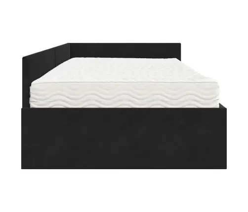 Kampinė Lovos Konstrukcija Su Čiužiniu Kita 2 Pcs Pilka Aksomas