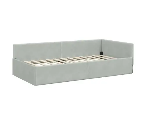 Nurgavoodi Raam Koos Madratsiga Muu Peaga 2 Pcs Helehall Samet