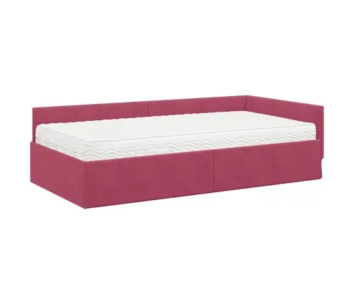 Kampinė Lovos Konstrukcija Su Čiužiniu Kita 2 Pcs Žalia Aksomas