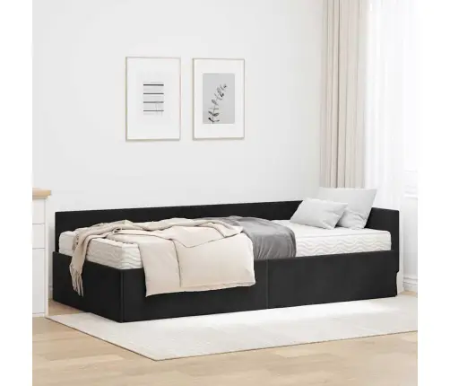 Nurgavoodi Raam Koos Madratsiga Muu Peaga 2 Pcs Must Samet