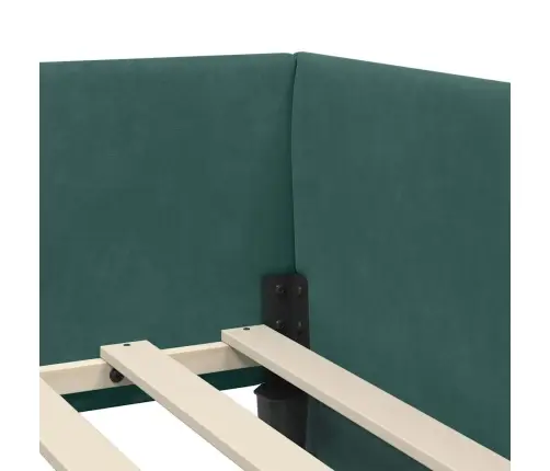 Kampinė Lovos Konstrukcija Su Čiužiniu Kita 2 Pcs Žalia Aksomas