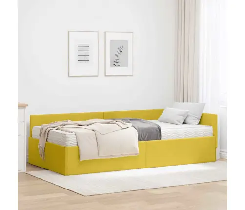 Nurgavoodi Raam Koos Madratsiga Muu Peaga 2 Pcs Kollane Samet