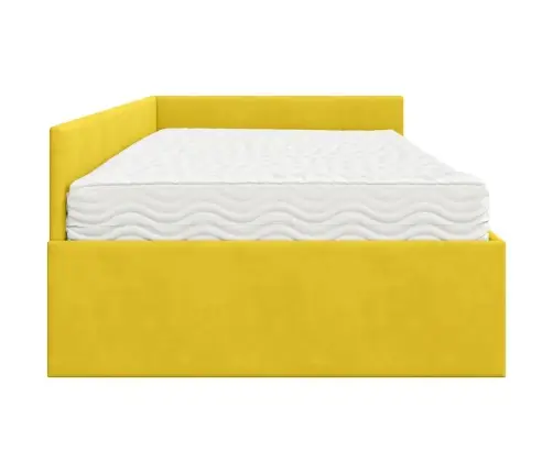 Nurgavoodi Raam Koos Madratsiga Muu Peaga 2 Pcs Kollane Samet