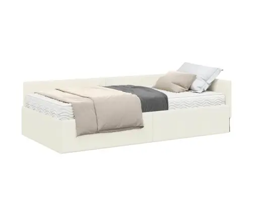 Nurgavoodi Raam Koos Madratsiga Muu Peaga 2 Pcs Cream Samet