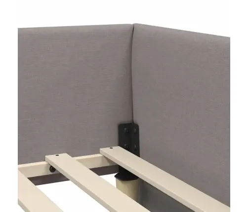 Stūra Gultas Rāmis Ar Matrači Cits 2 Pcs Pelēkbrūna Audums Vidaxl