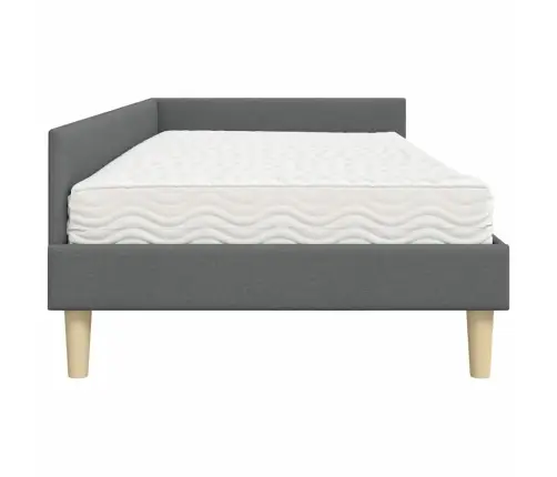 Kampinė Lovos Konstrukcija Su Čiužiniu Kita 2 Pcs Pilka Audinys