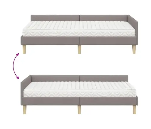 Nurgavoodi Raam Koos Madratsiga 2 Pcs Pruunikashall Kangas