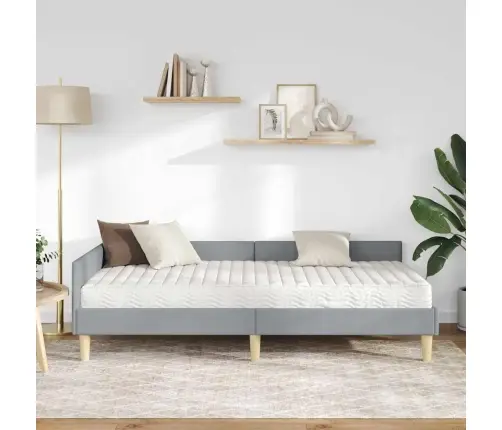 Nurgavoodi Raam Koos Madratsiga Peaga 2 Pcs Helehall Kangas