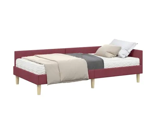 Stūra Gultas Rāmis Ar Matrači Cits 2 Pcs Pelēka Audums Vidaxl