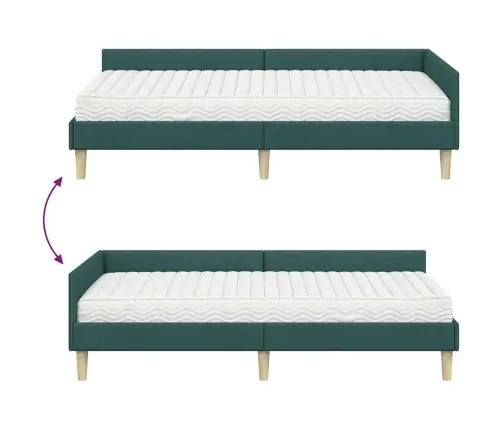 Nurgavoodi Raam Koos Madratsiga Muu Peaga 2 Pcs Roheline Kangas