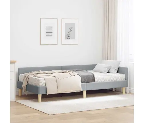 Nurgavoodi Raam Koos Madratsiga Peaga 2 Pcs Helehall Kangas