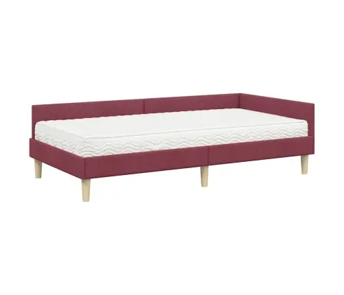 Stūra Gultas Rāmis Ar Matrači Cits 2 Pcs Pelēka Audums Vidaxl