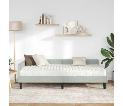 Nurgavoodi Raam Koos Madratsiga Muu Peaga 2 Pcs Helehall Samet