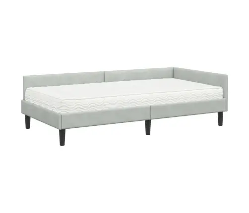 Nurgavoodi Raam Koos Madratsiga Muu Peaga 2 Pcs Helehall Samet