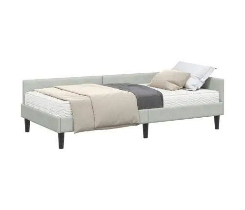 Nurgavoodi Raam Koos Madratsiga Muu Peaga 2 Pcs Helehall Samet