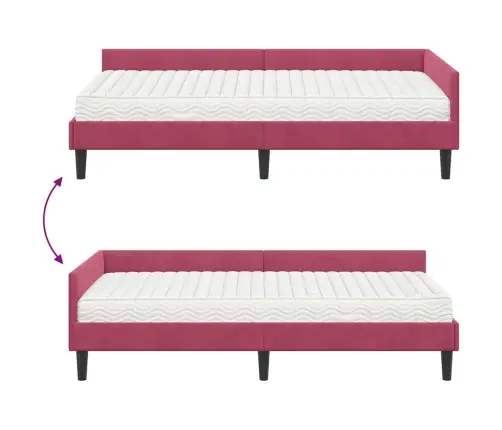 Stūra Gultas Rāmis Ar Matrači Cits 2 Pcs Zaļa Samts Vidaxl