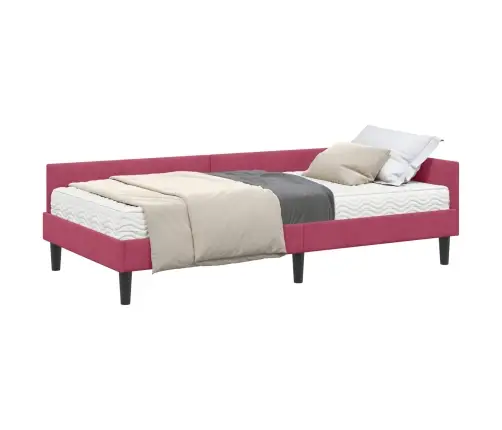 Stūra Gultas Rāmis Ar Matrači Cits 2 Pcs Zaļa Samts Vidaxl