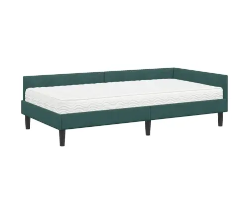 Kampinė Lovos Konstrukcija Su Čiužiniu Kita 2 Pcs Žalia Aksomas