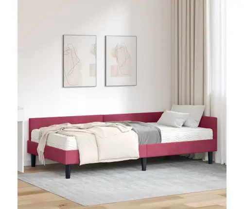 Nurgavoodi Raam Koos Madratsiga Muu Peaga 2 Pcs Roheline Samet