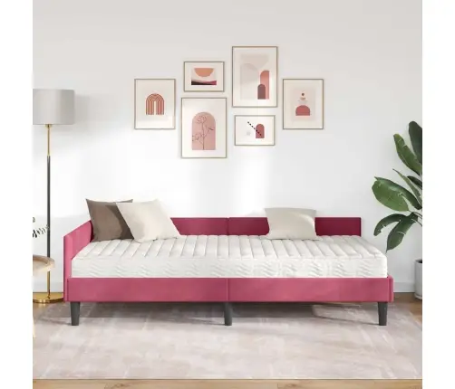 Nurgavoodi Raam Koos Madratsiga Muu Peaga 2 Pcs Roheline Samet