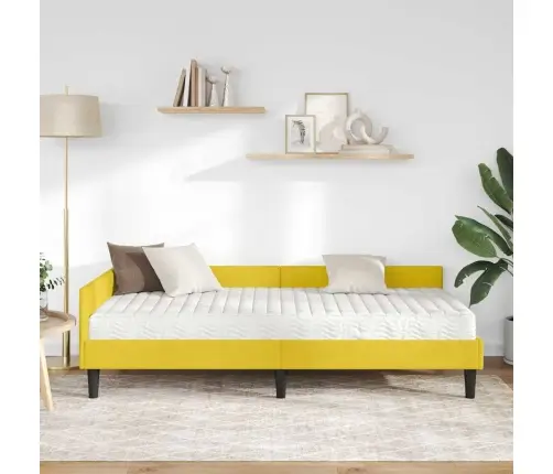 Nurgavoodi Raam Koos Madratsiga Muu Peaga 2 Pcs Kollane Samet