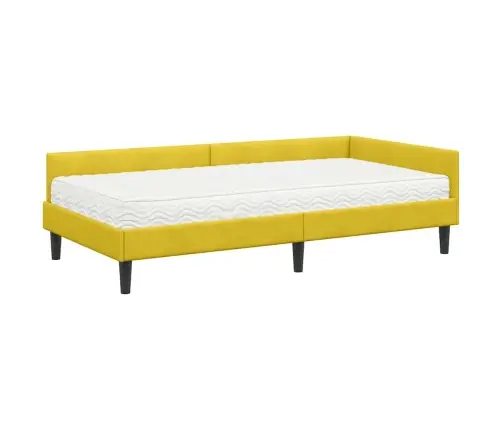 Nurgavoodi Raam Koos Madratsiga Muu Peaga 2 Pcs Kollane Samet