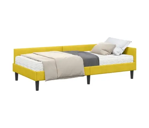 Nurgavoodi Raam Koos Madratsiga Muu Peaga 2 Pcs Kollane Samet