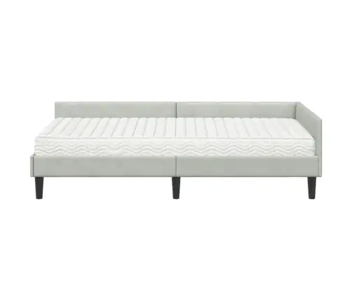 Nurgavoodi Raam Koos Madratsiga Muu Peaga 2 Pcs Helehall Samet