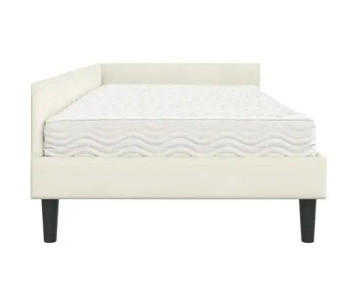 Nurgavoodi Raam Koos Madratsiga Muu Peaga 2 Pcs Cream Samet