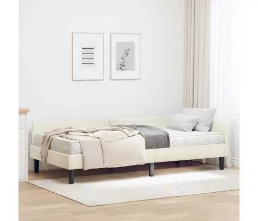 Nurgavoodi Raam Koos Madratsiga Muu Peaga 2 Pcs Cream Samet