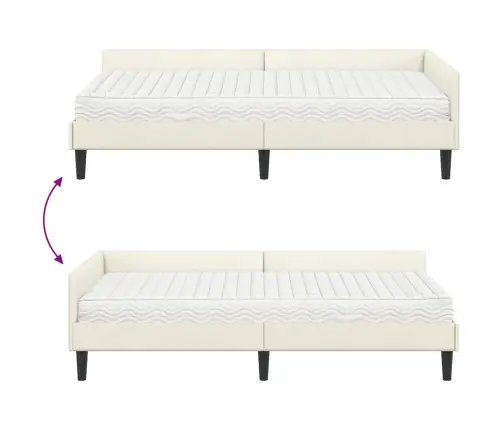 Nurgavoodi Raam Koos Madratsiga Muu Peaga 2 Pcs Cream Samet