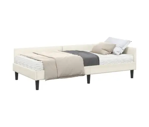 Nurgavoodi Raam Koos Madratsiga Muu Peaga 2 Pcs Cream Samet