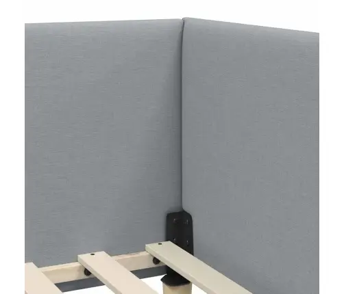 Stūra Gultas Rāmis Ar Matrači Cits 2 Pcs Gaiši Pelēks Audums Vidaxl