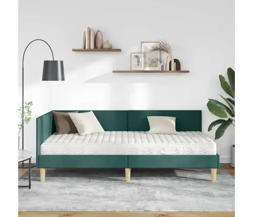 Kampinė Lovos Konstrukcija Su Čiužiniu Kita 2 Pcs Žalia Audinys