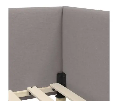 Stūra Gultas Rāmis Ar Matrači Cits 2 Pcs Pelēkbrūna Audums Vidaxl