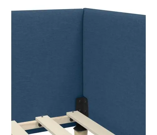 Stūra Gultas Rāmis Ar Matrači Cits 2 Pcs Zila Audums Vidaxl