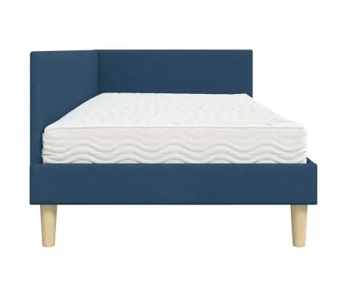 Stūra Gultas Rāmis Ar Matrači Cits 2 Pcs Zila Audums Vidaxl