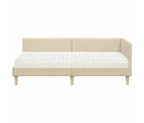 Nurgavoodi Raam Koos Madratsiga Muu Peaga 2 Pcs Cream Kangas