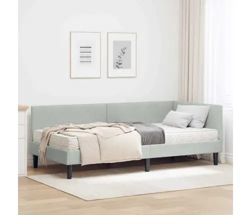 Nurgavoodi Raam Koos Madratsiga Muu Peaga 2 Pcs Helehall Samet